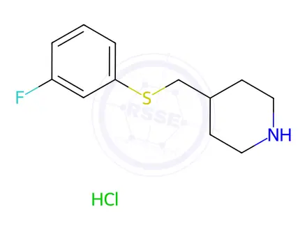 Chemical structure of 4-(3-Fluoro-phenylsulfanylMethyl)-piperidine hydrochloride
