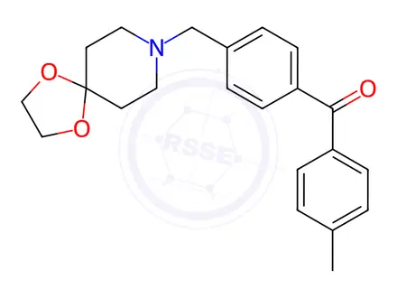 Chemical structure of (4-((1,4-Dioxa-8-azaspiro[4.5]Decan-8-yl)methyl)phenyl)(p-tolyl)methanone