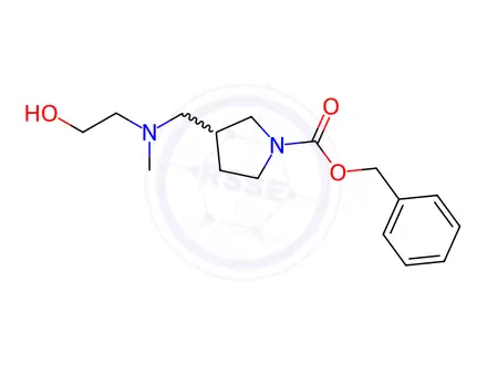 Chemical structure of Benzyl 3-(((2-hydroxyethyl)(methyl)amino)methyl)pyrrolidine-1-carboxylate