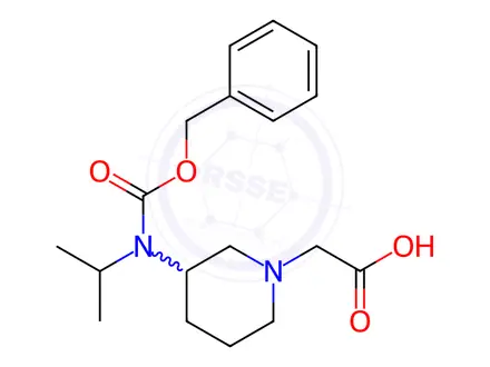 Chemical structure of [(S)-3-(Benzyloxycarbonyl-ethyl-amino)-pyrrolidin-1-yl]-acetic acid