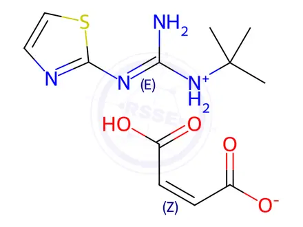 Chemical structure of GUANIDINE, 1-tert-BUTYL-3-(2-THIAZOLYL)-, MALEATE