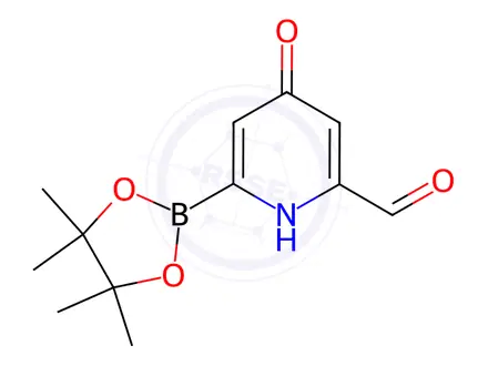 Chemical structure of 4-Hydroxy-6-(4,4,5,5-tetramethyl-1,3,2-dioxaborolan-2-yl)picolinaldehyde