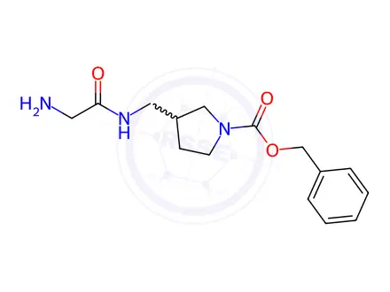 Chemical structure of Benzyl 3-((2-aminoacetamido)methyl)pyrrolidine-1-carboxylate