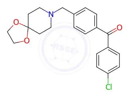 Chemical structure of (4-((1,4-Dioxa-8-azaspiro[4.5]Decan-8-yl)methyl)phenyl)(4-chlorophenyl)methanone