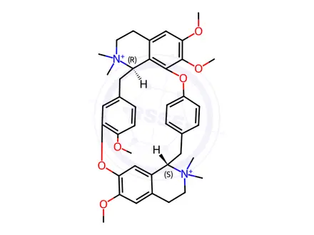 Chemical structure of dimethyltubocurarinium chloride
