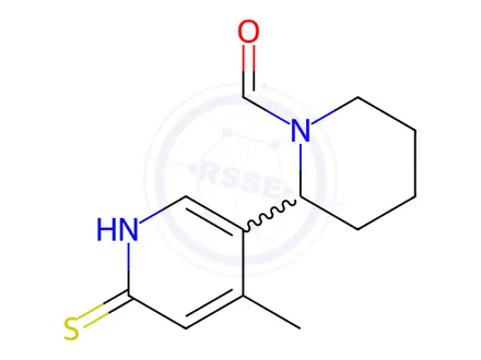 Chemical structure of 2-(6-Mercapto-4-methylpyridin-3-yl)piperidine-1-carbaldehyde