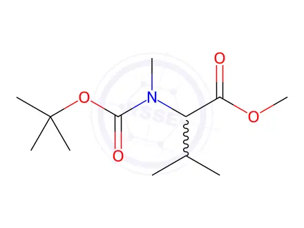 Chemical structure of Valine, N-[(1,1-dimethylethoxy)carbonyl]-N-methyl-, methyl ester