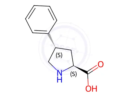Chemical structure of trans-4-Phenyl-L-proline Hydrochloride