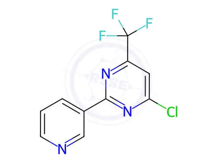 Chemical structure of 4-Chloro-2-(3-pyridinyl)-6-(trifluoromethyl)pyrimidine