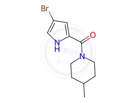 Chemical structure of (4-Bromo-1H-pyrrol-2-yl)(4-methylpiperidin-1-yl)methanone
