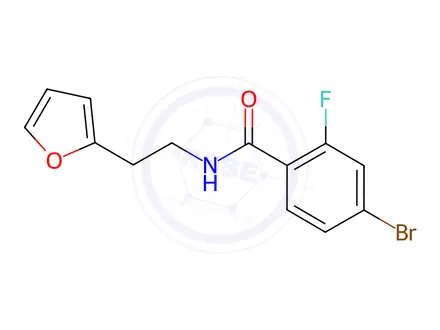Chemical structure of 4-Bromo-2-fluoro-N-(2-(furan-2-yl)ethyl)benzamide