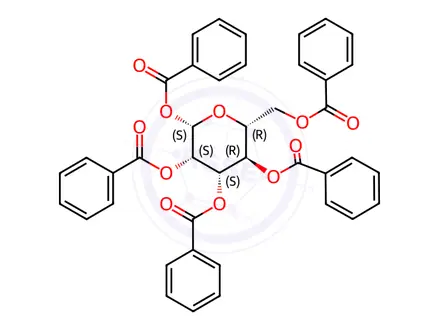 Chemical structure of 1,2,3,4,6-PENTA-O-BENZOYL-BETA-D-MANNOPYRANOSE