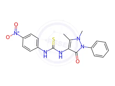 Chemical structure of 1-(1,5-Dimethyl-3-oxo-2-phenyl-2,3-dihydro-1H-pyrazol-4-yl)-3-(4-nitrophenyl)thiourea