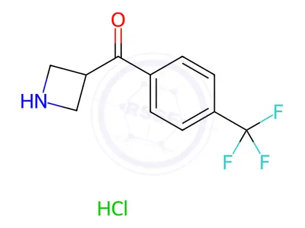 Chemical structure of azetidin-3-yl(4-(trifluoromethyl)phenyl)methanone hydrochloride