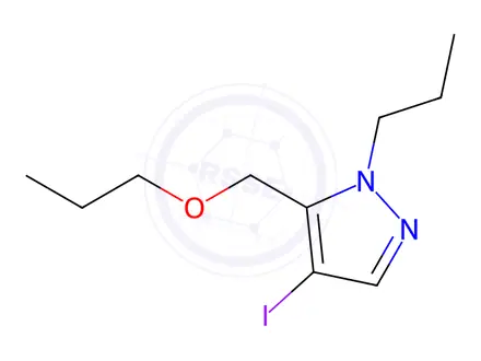 Chemical structure of 4-iodo-5-(propoxymethyl)-1-propyl-1H-pyrazole