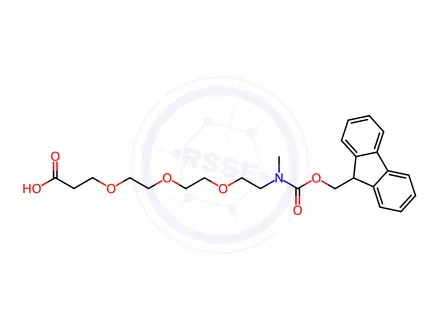 Chemical structure of 1-(9H-fluoren-9-yl)-4-methyl-3-oxo-2,7,10,13-tetraoxa-4-azahexadecan-16-oic acid