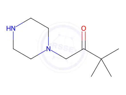 Chemical structure of 3,3-Dimethyl-1-(piperazin-1-yl)butan-2-one dihydrochloride