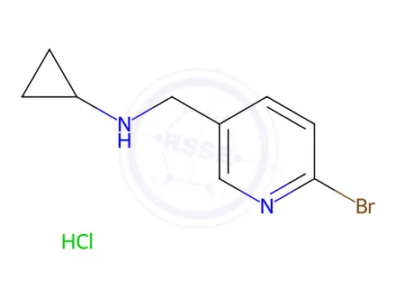 Chemical structure of N-((6-bromopyridin-3-yl)methyl)cyclopropanamine hydrochloride