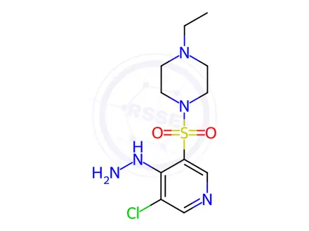 Chemical structure of 1-((5-Chloro-4-hydrazinylpyridin-3-yl)sulfonyl)-4-ethylpiperazine