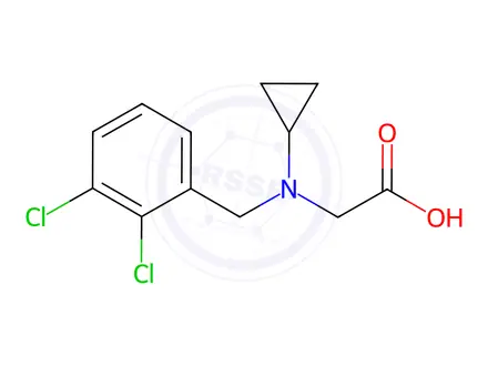 Chemical structure of 2-(Cyclopropyl(2,3-dichlorobenzyl)amino)acetic acid
