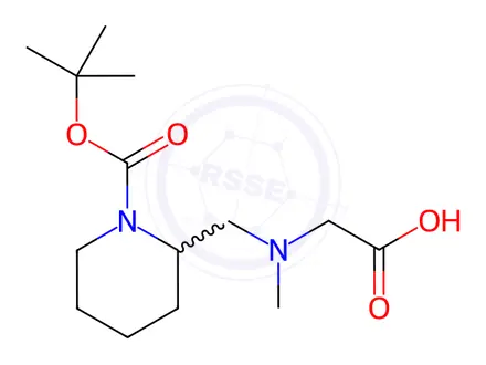 Chemical structure of 2-[(CarboxyMethyl-Methyl-aMino)-Methyl]-piperidine-1-carboxylic acid tert-butyl ester
