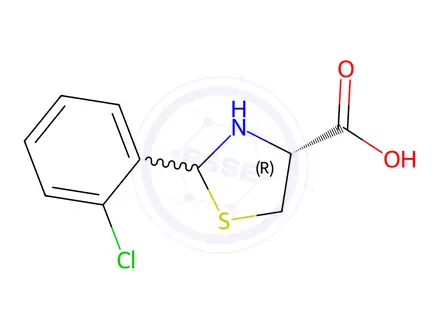 Chemical structure of (4r)-2-(2-Chlorophenyl)thiazolidine-4-carboxylic acid