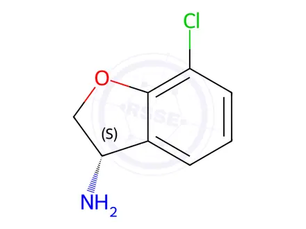 Chemical structure of (S)-7-Chloro-2,3-dihydrobenzofuran-3-amine hydrochloride