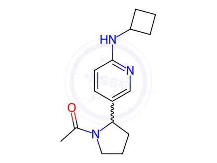 Chemical structure of 1-(2-(6-(Cyclobutylamino)pyridin-3-yl)pyrrolidin-1-yl)ethanone