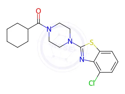 Chemical structure of (4-(4-Chlorobenzo[d]thiazol-2-yl)piperazin-1-yl)(cyclohexyl)methanone