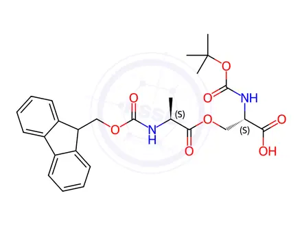 Chemical structure of Boc-Ser(Ala-Fmoc)-OH