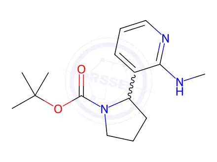 Chemical structure of tert-Butyl 2-(2-(methylamino)pyridin-3-yl)pyrrolidine-1-carboxylate