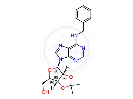 Chemical structure of 2',3'-O-(1-Methylethylidene)-N-(phenylmethyl)adenosine