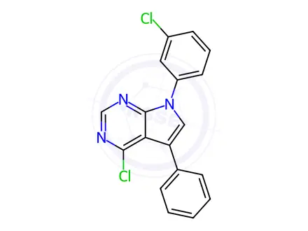 Chemical structure of 4-chloro-7-(3-chlorophenyl)-5-phenyl-7h-pyrrolo[2,3-d]pyrimidine