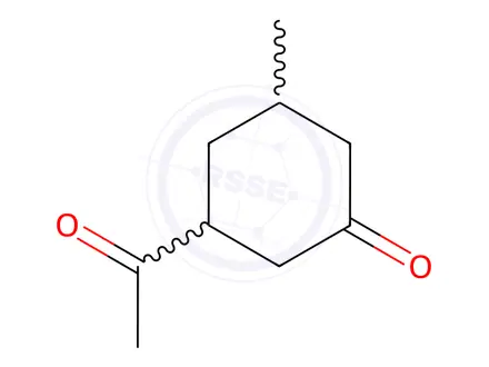 Chemical structure of Cyclohexanone, 3-acetyl-5-methyl-(9CI)