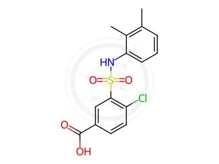 Chemical structure of 4-Chloro-3-{[(2,3-dimethylphenyl)amino]sulfonyl}benzoic acid