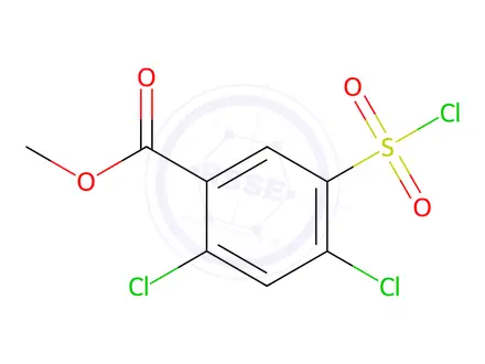 Chemical structure of Methyl 2,4-Dichloro-5-(chlorosulfonyl)benzoate