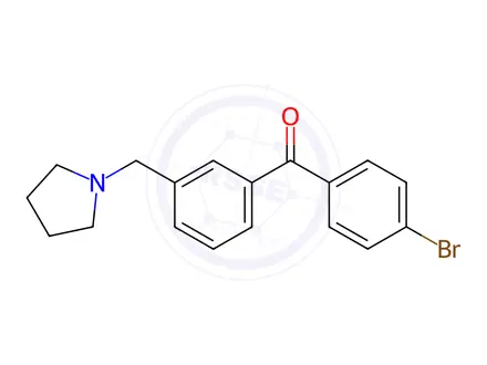 Chemical structure of 4'-Bromo-3-pyrrolidinomethyl benzophenone