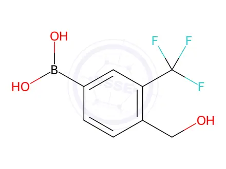 Chemical structure of (4-(hydroxymethyl)-3-(trifluoromethyl)phenyl)boronic-10B acid