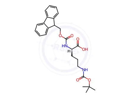 Chemical structure of Fmoc-D-Orn(Boc)-OH