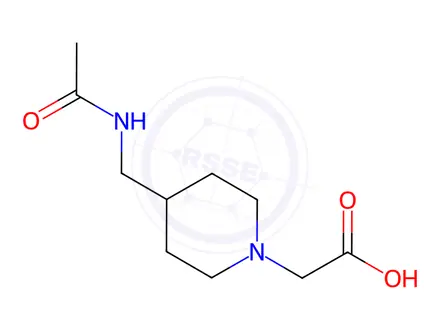 Chemical structure of 2-(4-(Acetamidomethyl)piperidin-1-yl)acetic acid