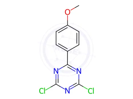 Chemical structure of 2,4-Dichloro-6-(4-methoxyphenyl)-1,3,5-triazine Solution in Acetonitrile