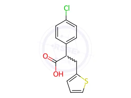 Chemical structure of 2-(4-Chlorophenyl)-3-(thiophen-2-yl)propanoic acid