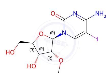 Chemical structure of 5-Iodo-2’-O-methylcytidine