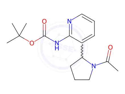 Chemical structure of tert-Butyl (3-(1-acetylpyrrolidin-2-yl)pyridin-2-yl)carbamate