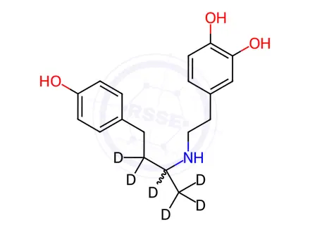 Chemical structure of rac Dobutamine-d6 Hydrochloride