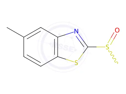 Chemical structure of Benzothiazole, 5-methyl-2-(methylsulfinyl)-(7CI,8CI)