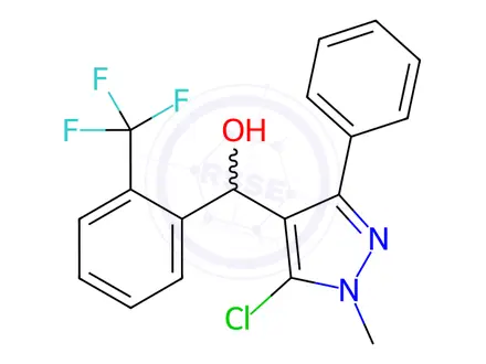 Chemical structure of (5-Chloro-1-methyl-3-phenyl-1H-pyrazol-4-yl)(2-(trifluoromethyl)phenyl)methanol