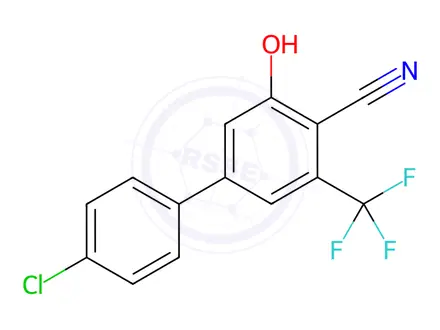 Chemical structure of 4'-Chloro-3-hydroxy-5-(trifluoromethyl)-[1,1'-biphenyl]-4-carbonitrile