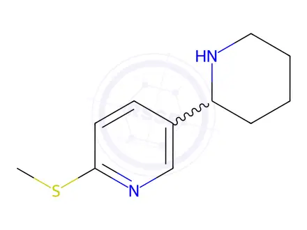 Chemical structure of 2-(Methylthio)-5-(piperidin-2-yl)pyridine