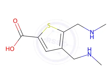 Chemical structure of 4,5-bis[(methylamino)methyl]thiophene-2-carboxylic acid dihydrochloride